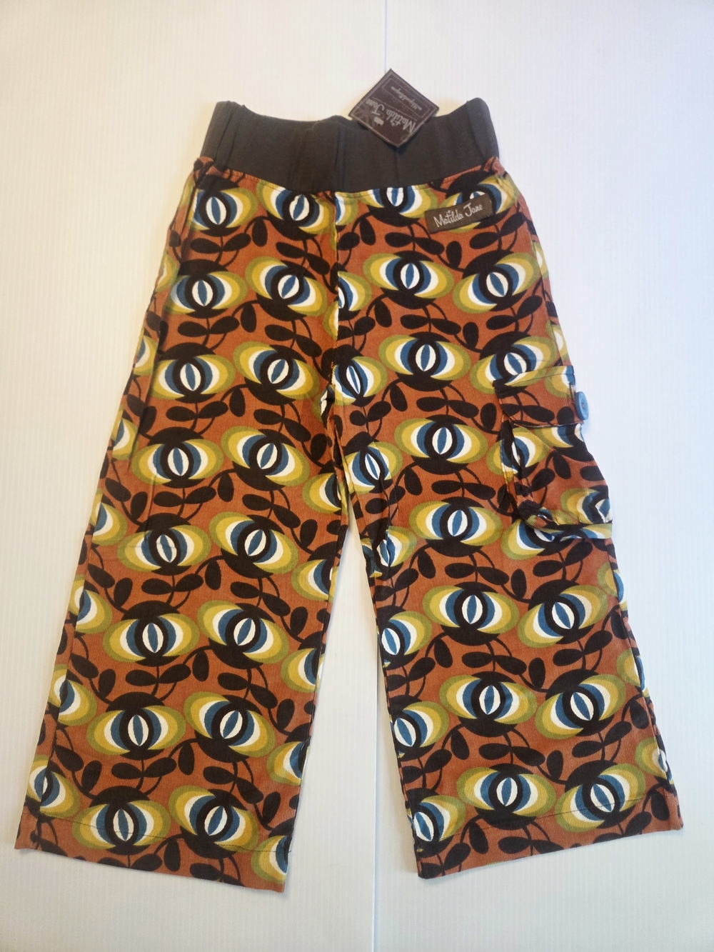 Matilda Jane Field Trip Carrie Cargo Corduroy Retro Print Pants - Size 4